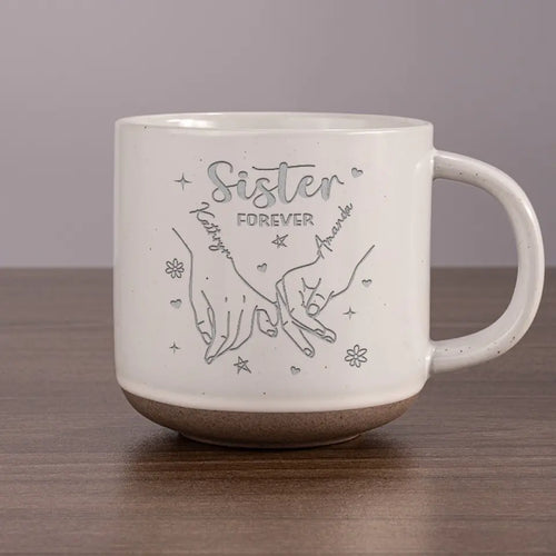 Gobanus Bestie Forever - Personalized Custom Pottery Mug - Gift For Best Friends, BFF, Sisters