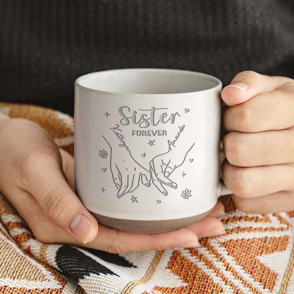 Gobanus Bestie Forever - Personalized Custom Pottery Mug - Gift For Best Friends, BFF, Sisters
