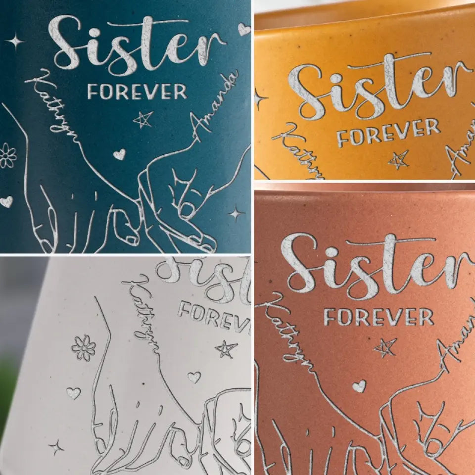 Gobanus Bestie Forever - Personalized Custom Pottery Mug - Gift For Best Friends, BFF, Sisters