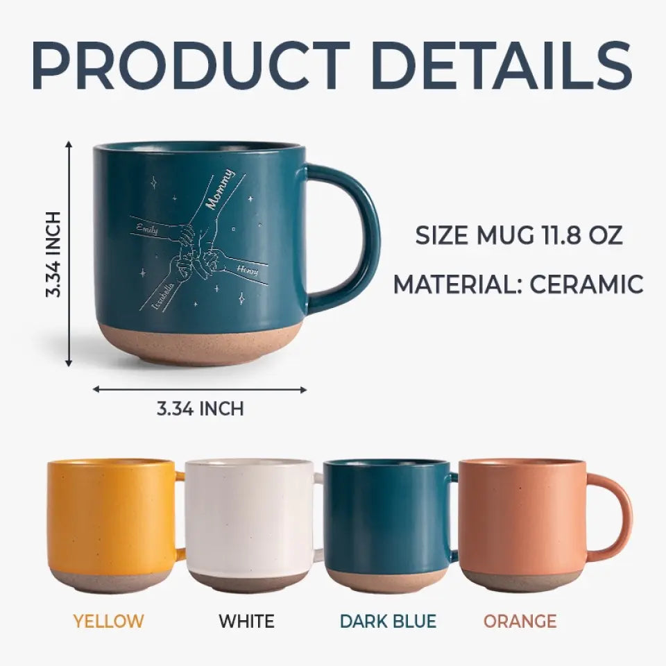 Gobanus A Grandma’s Love Never Ages - Family Personalized Custom Pottery Mug - Gift For Mom, Grandma