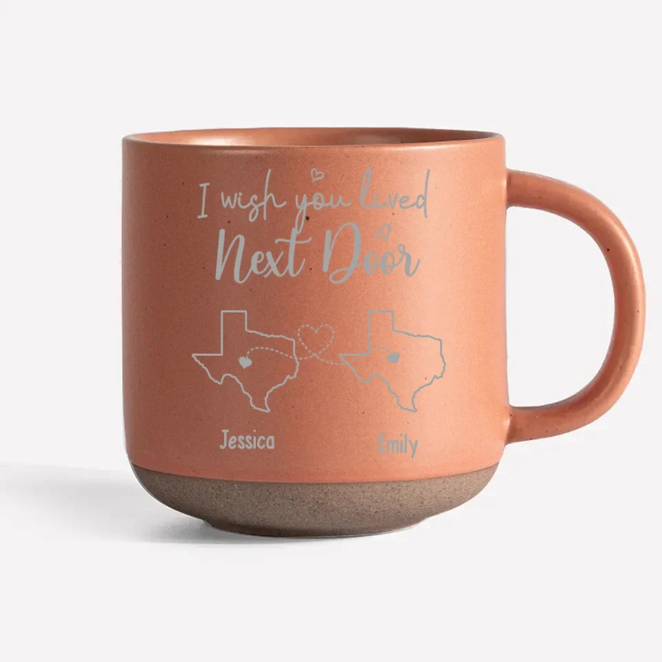 Gobanus I Wish We Lived Closer - Bestie Personalized Custom Pottery Mug - Gift For Best Friends, BFF, Sisters